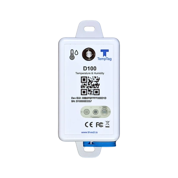 Plumsense TempTag D100 wireless temperature and humidity data logger for walk-in coolers and freezers